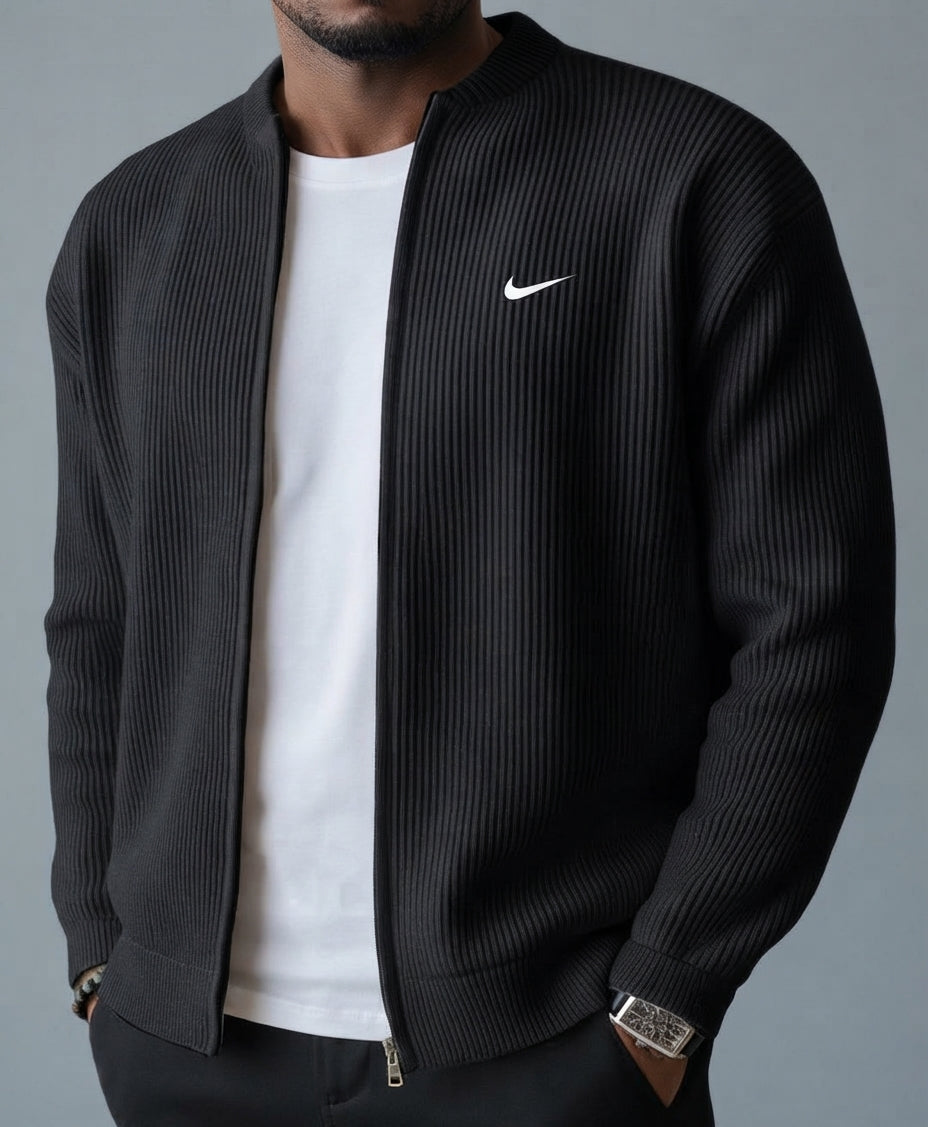 CONOR™ | Ribbed Knit Cardigan Jacket with Zipper