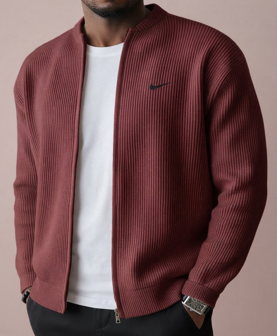 CONOR™ | Ribbed Knit Cardigan Jacket with Zipper