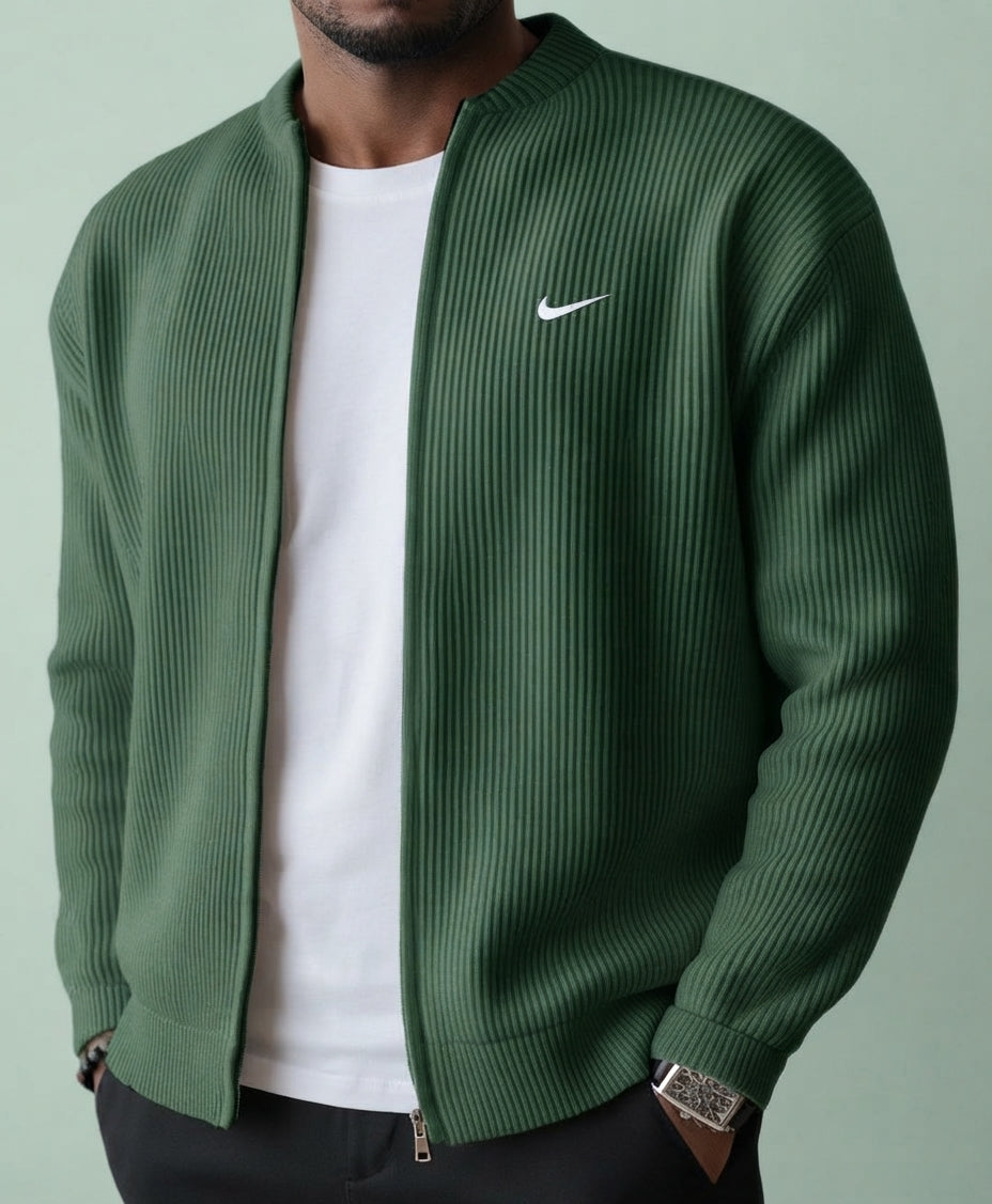 CONOR™ | Ribbed Knit Cardigan Jacket with Zipper