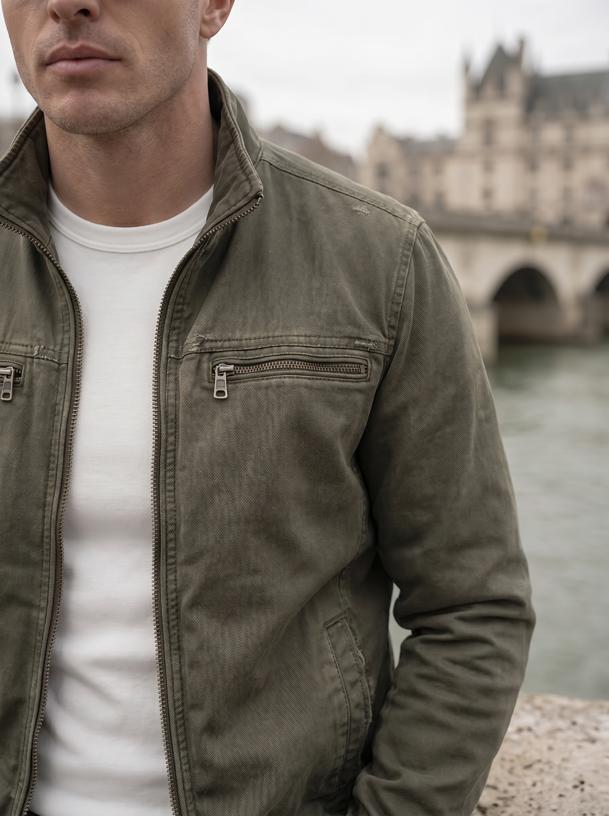CONOR™ | Valmont Vintage Olive Field Jacket - Cross & Crown