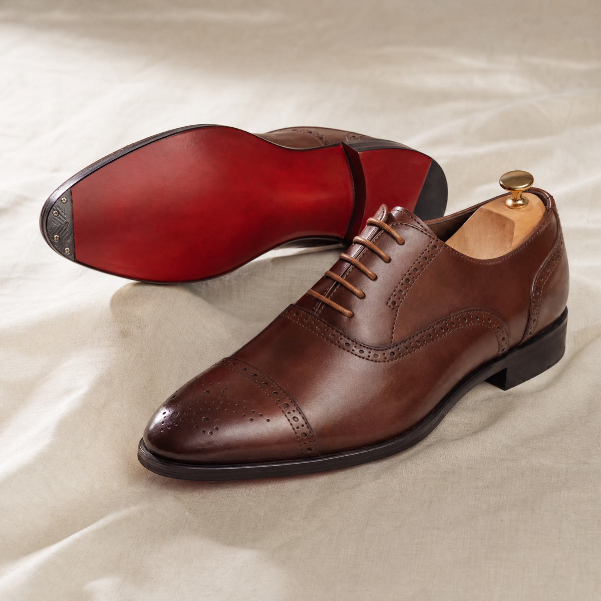 Cap-Toe Oxford Brogues in Brown