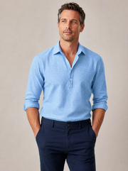 Sabbio Classic Cotton Shirt in Blue