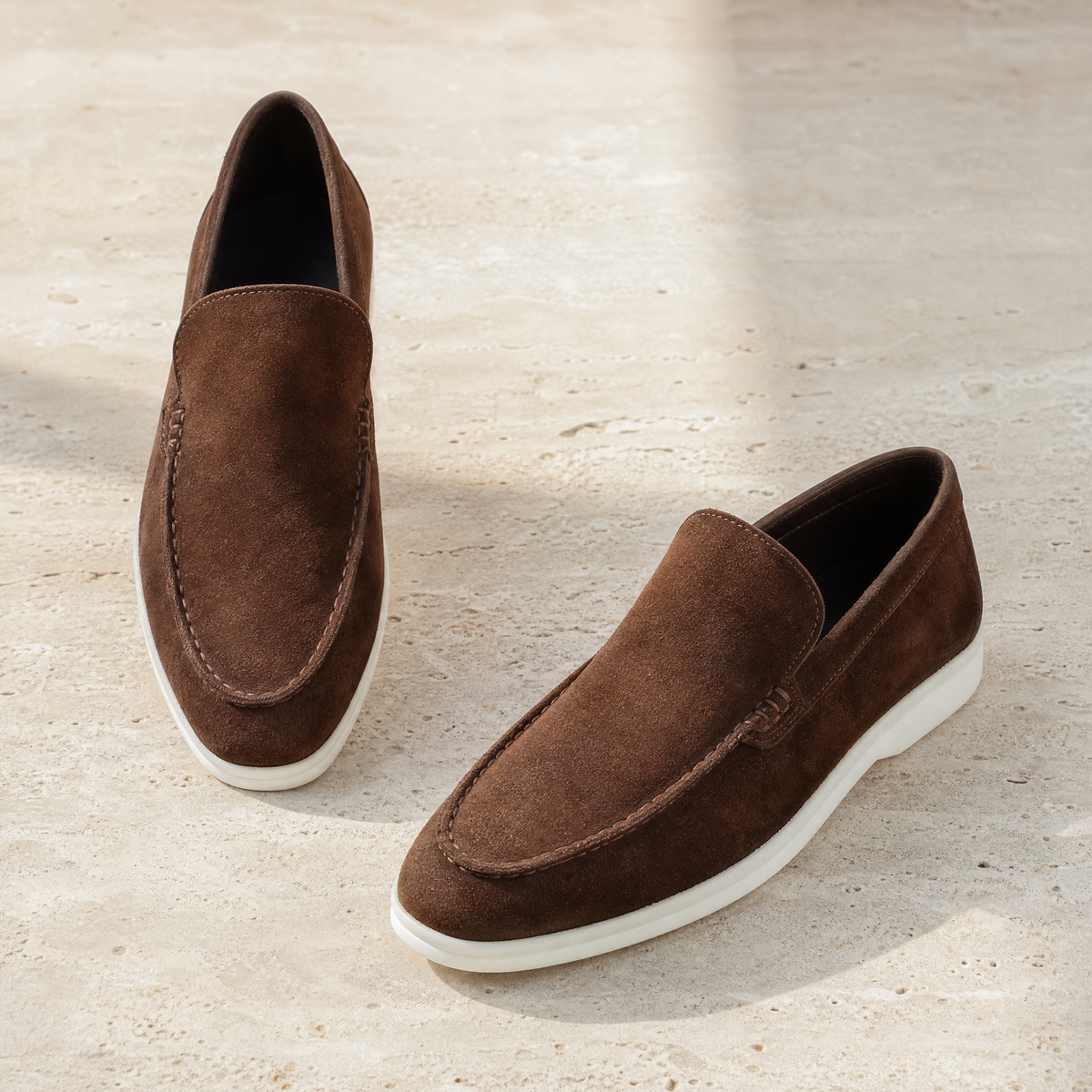 Elegant Suede Loafers in Brown