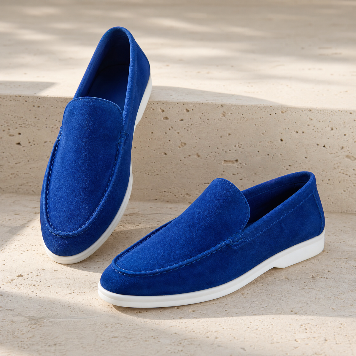 Elegant Suede Loafers in Blue