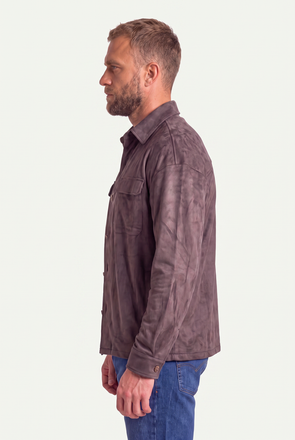 CONOR™ | Mirsino Suede Overshirt | Coffee
