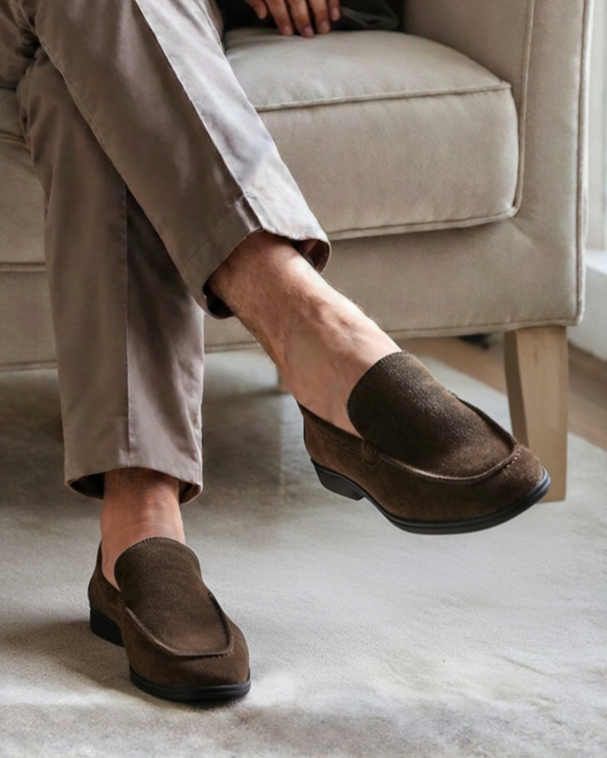 CONOR™ | Premium Suede Loafers - Black Soles