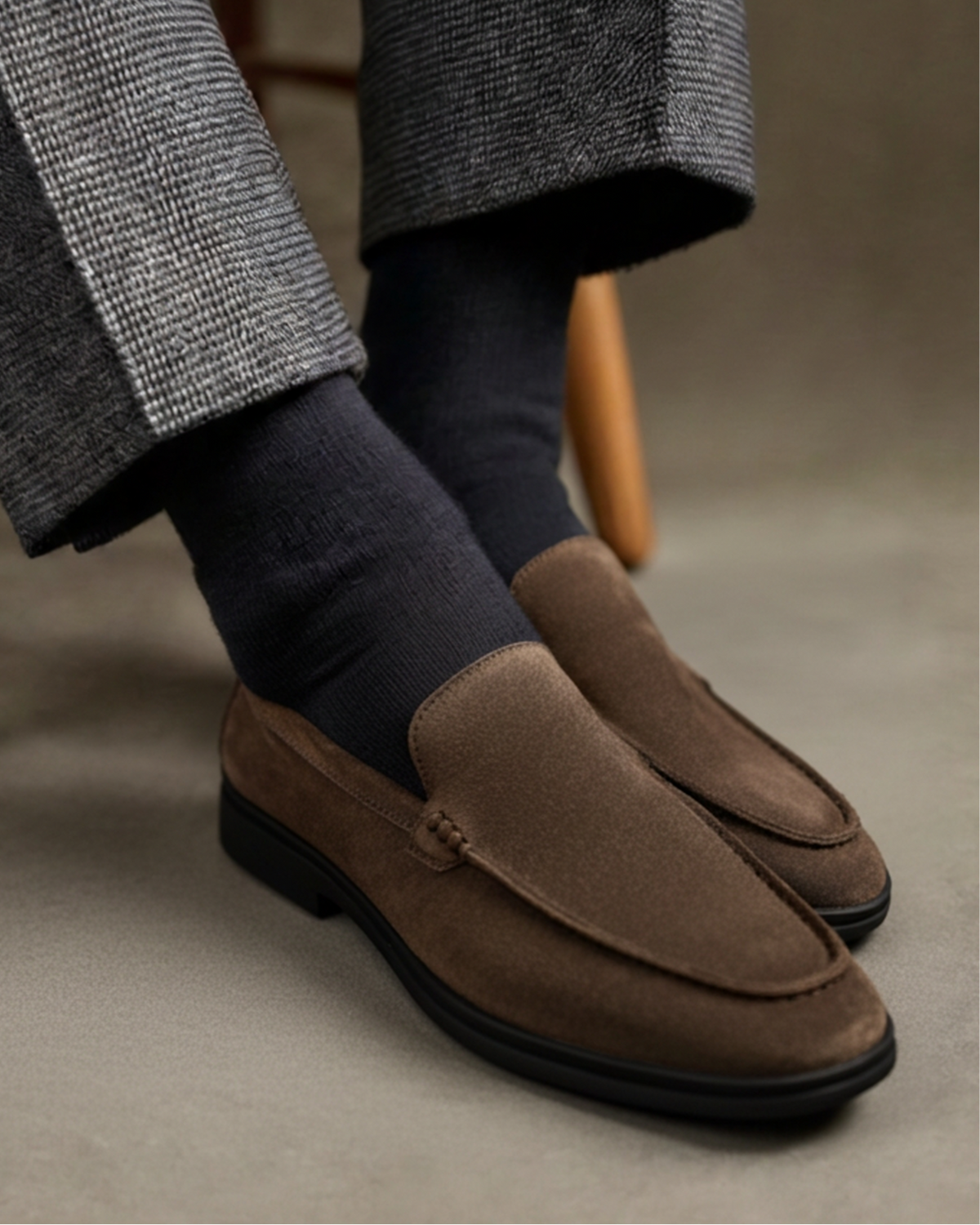 CONOR™ | Premium Suede Loafers - Black Soles