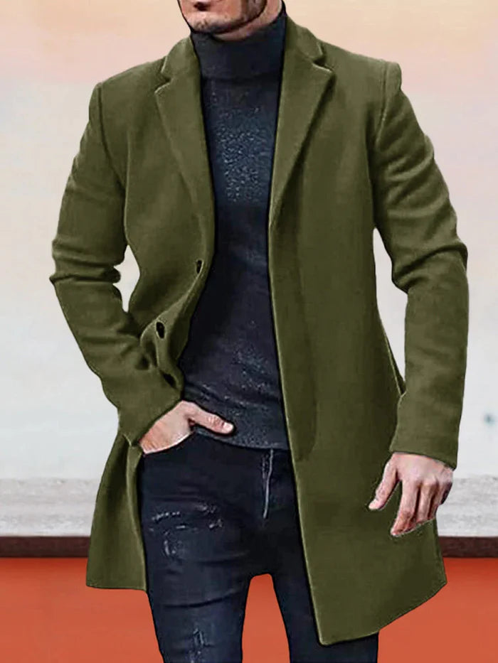 CONOR™ | Men’s Classic Single-Breasted Solid-Color Buckle Jacket