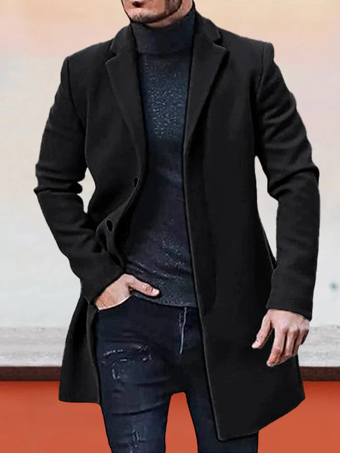 CONOR™ | Men’s Classic Single-Breasted Solid-Color Buckle Jacket