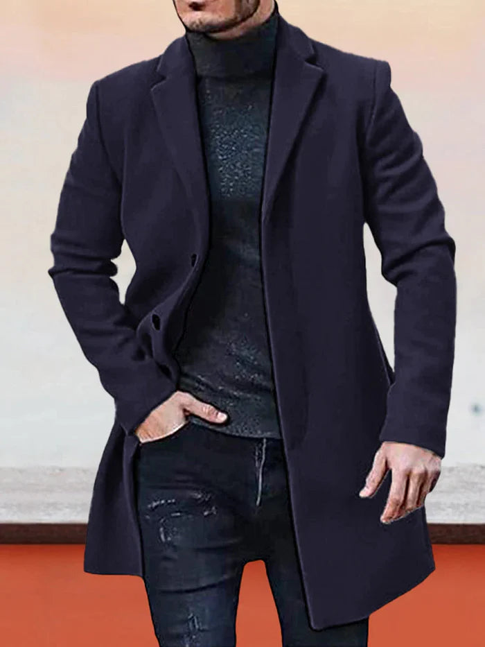 CONOR™ | Men’s Classic Single-Breasted Solid-Color Buckle Jacket