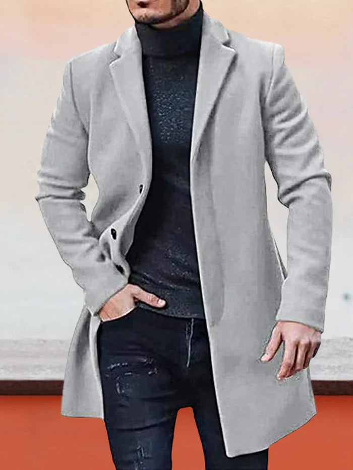CONOR™ | Men’s Classic Single-Breasted Solid-Color Buckle Jacket