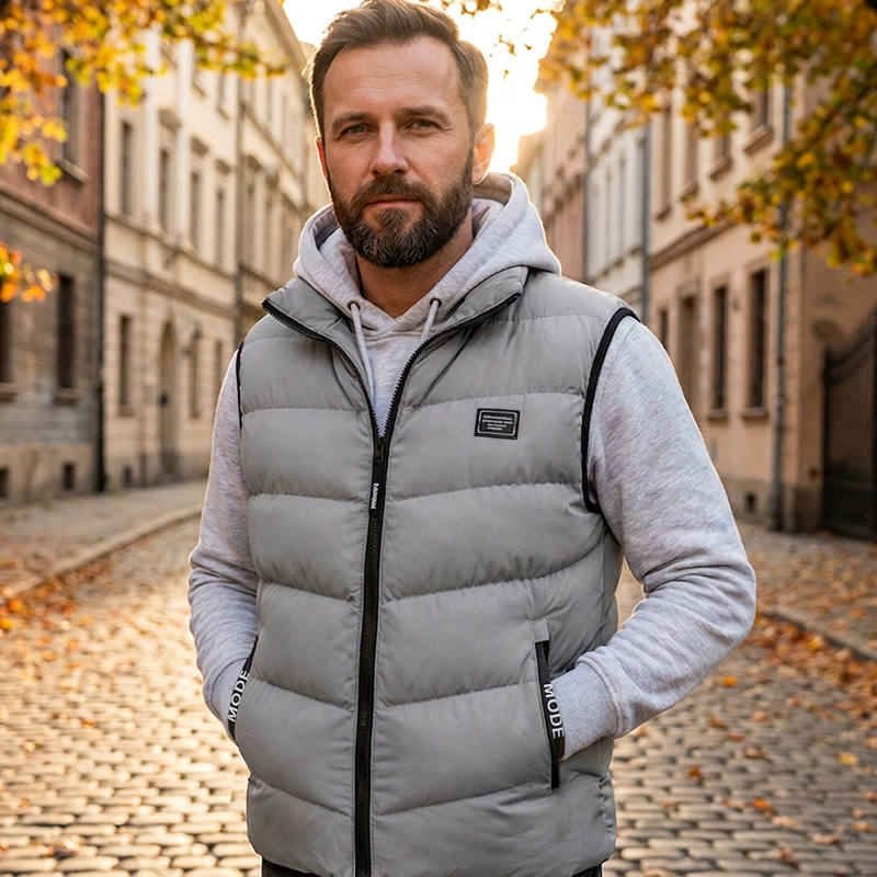 CONOR™ | Men's quilted vest with stand-up collar